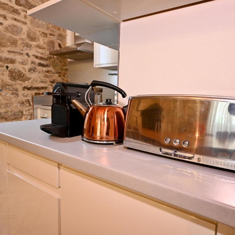Appartement Centre Historique Cheminée, Mur en Pierre & Déco Jungle - L'ÉCRIN BRETON - Appartamento con 1 Camera da Letto - 7