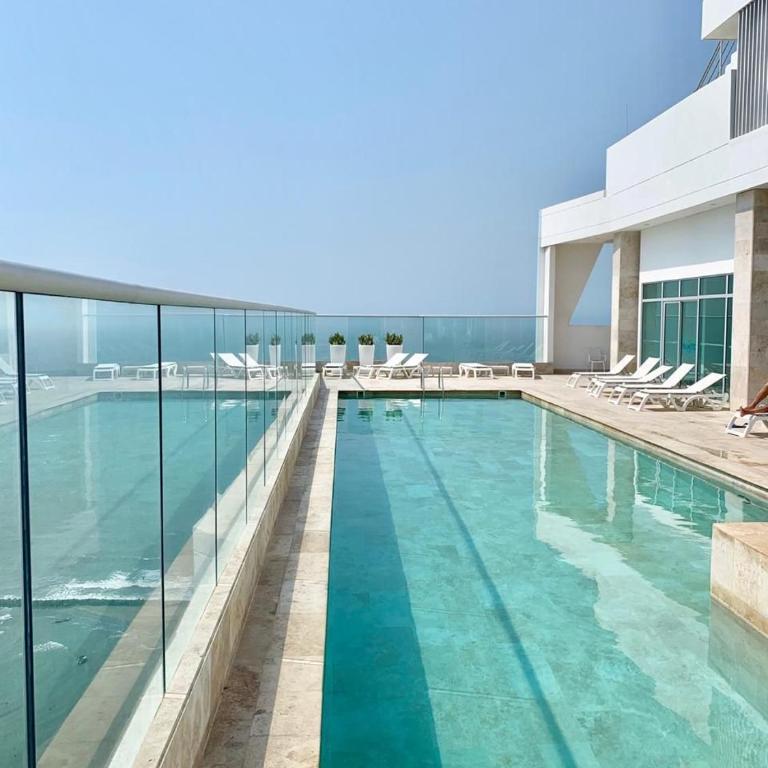 Oceanview Bocagrande Laguito Palmetto Sunset Building - Two-Bedroom Apartment with Balcony and Sea View - 7