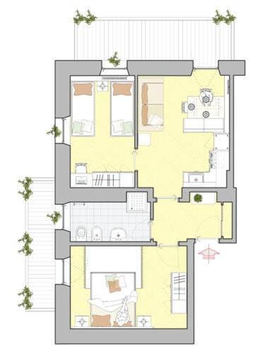 Appartamenti Regina - Appartamento con 2 Camere da Letto e Vista Lago (4 Adulti) - int. 5 - 2