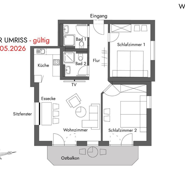 VILLAWILLI - Gemütliche Ferienwohnungen - Apartment mit 2 Schlafzimmern und Balkon - 14