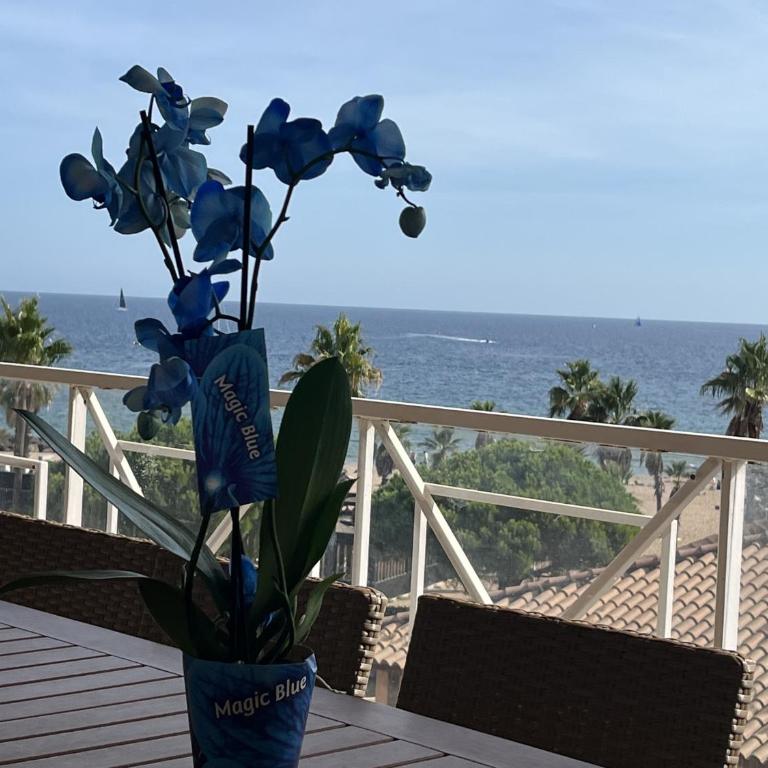 Magnifique vue mer avec piscine, Cap Hermes 410 - Apartment mit 2 Schlafzimmern, einem Balkon und Meerblick - 16