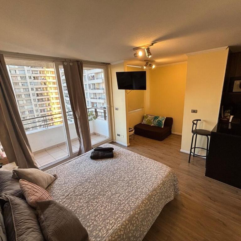 Departamento estudio en Macul hasta 3personas, a pasos del metro incluye estacionamiento - Studio Apartment - 6
