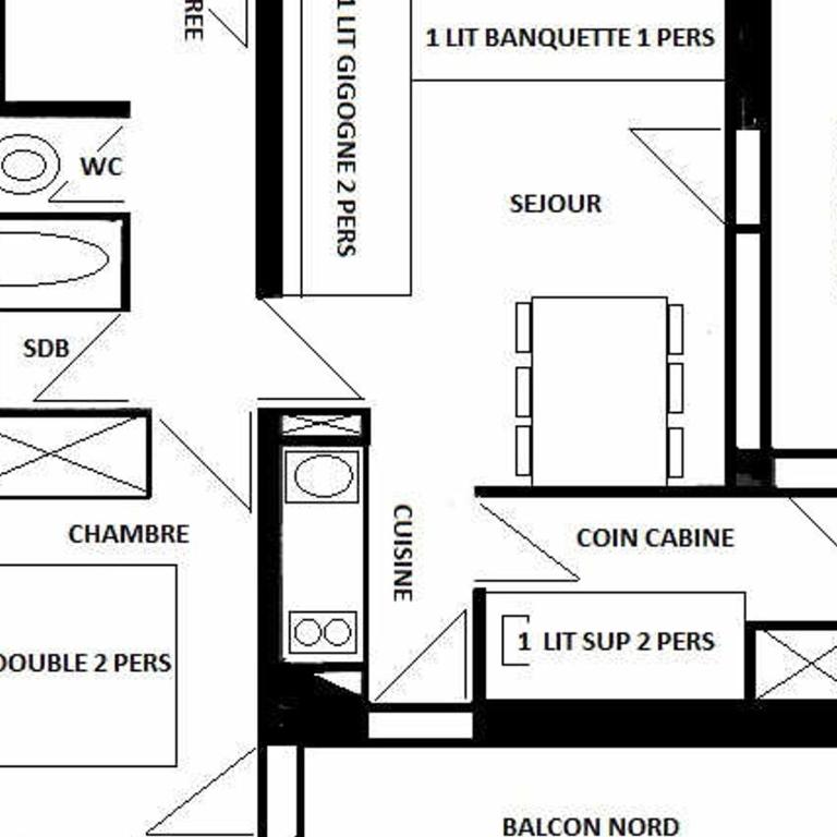 Appart 6 pers avec balcon, casiers à skis, proche pistes et commerces - FR-1-329-32 - Appartement (6 Adultes) - 10