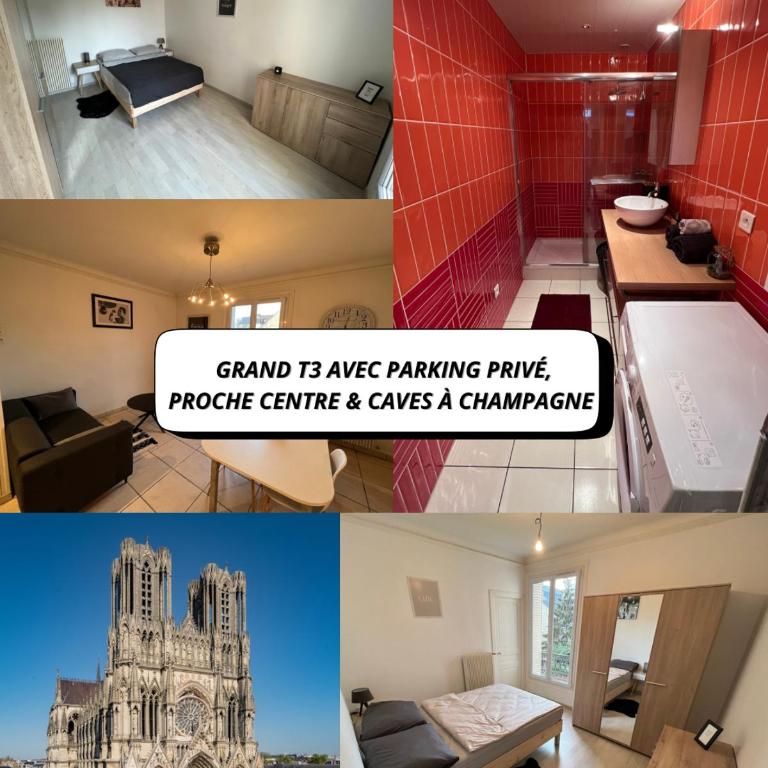 Grand T3 avec parking privé, centre & caves à champagne - Apartment mit 2 Schlafzimmern - 1