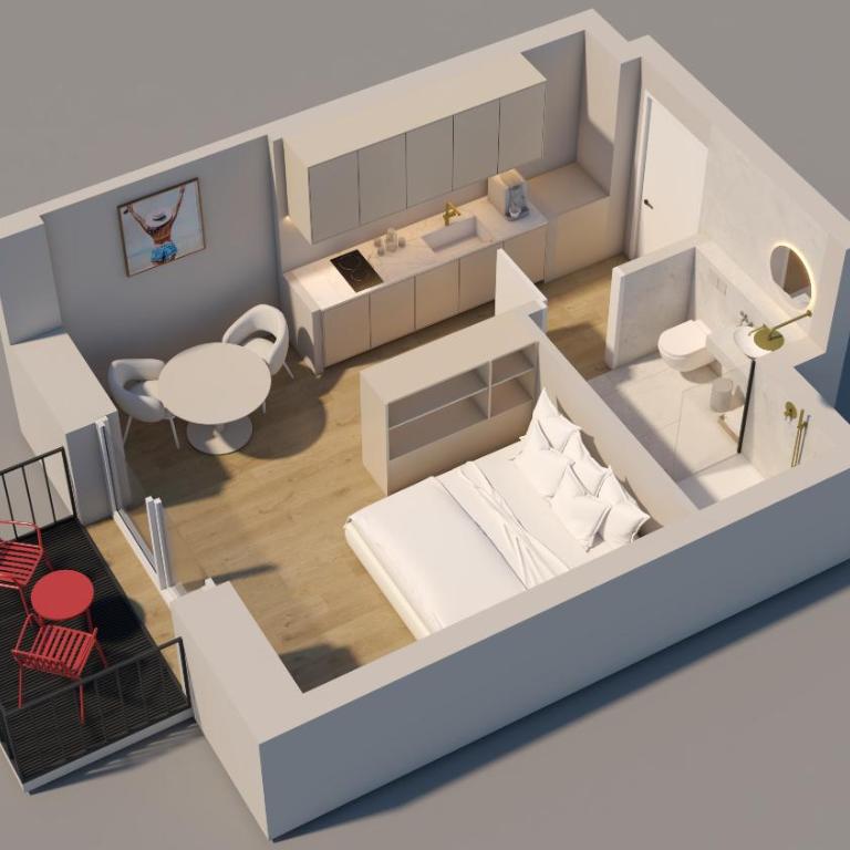 Lindgold Apartments - Studio Apartment with Balcony - 2