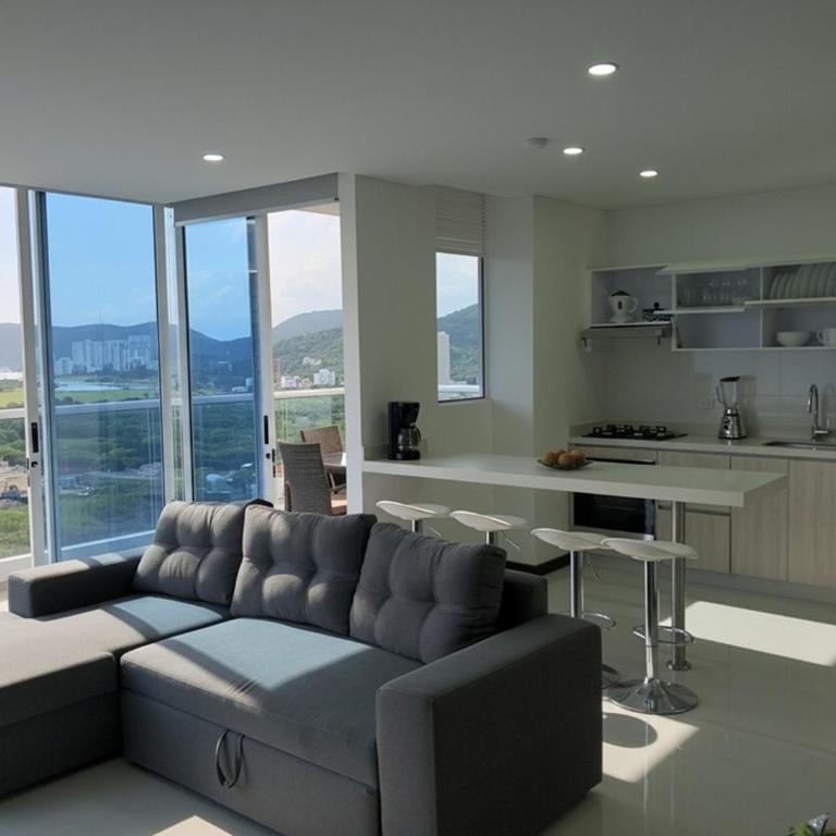 Apto con alucinante vista al mar en Bello Horizonte Santa Marta - Apartamento - 54