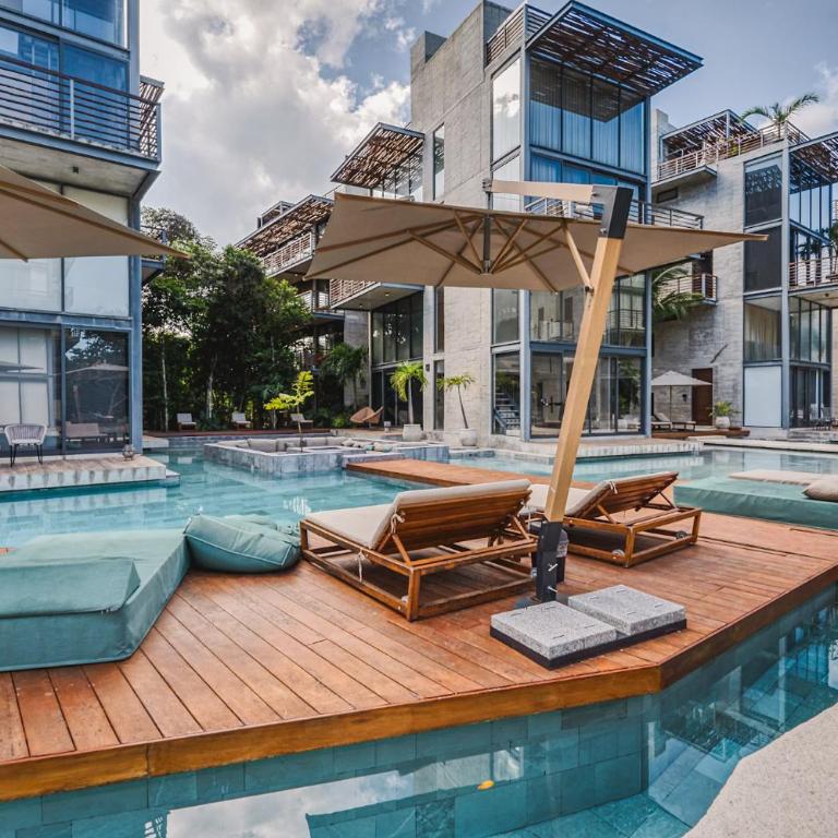 Classy 2BR on Private Cenote Big Gym Roof Pool - Two-Bedroom Apartment - 5