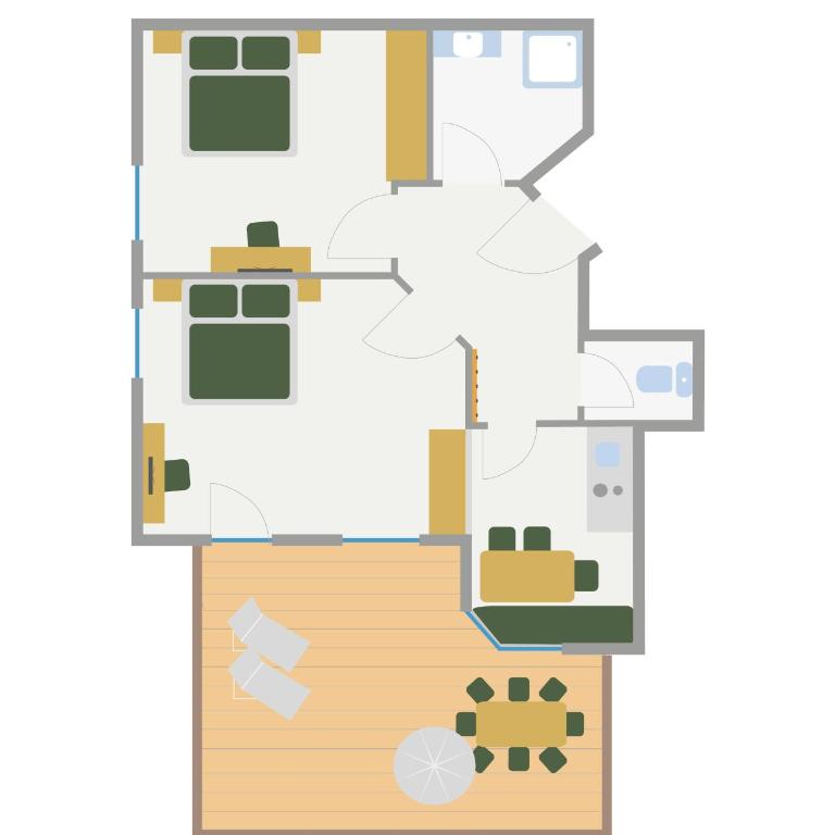 Crystls Aparthotel - Apartment mit Terrasse - 9