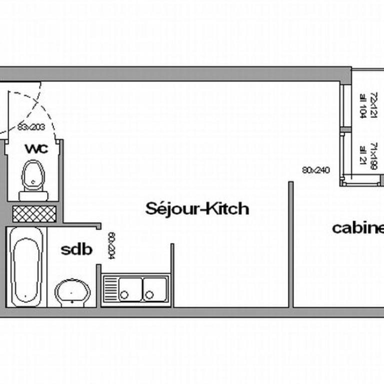 Studio cabine 4 pers, Animaux admis, Pied des pistes - FR-1-340-106 - Studio - 3