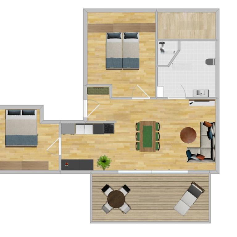 Ferienwohnungen Auszeit Roßhaupten - Apartment mit 2 Schlafzimmern - 2
