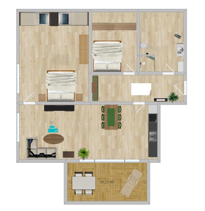 Ferienwohnungen Auszeit Roßhaupten - Apartment mit 2 Schlafzimmern - 1