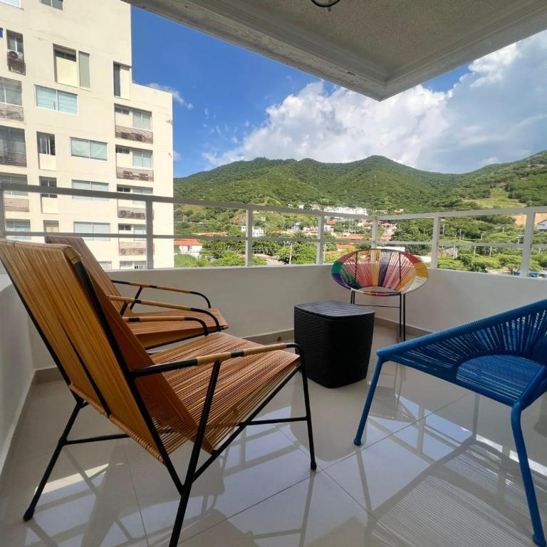 El Rodadero, 4 habitaciones con piscina y terraza - Apartamento con vistas a las montañas - 1