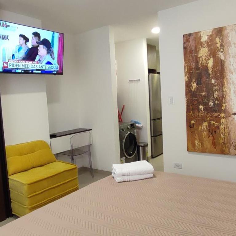 DEPARTAMENTO EN EQUIPETROL CON PISCINA ATEMPERADA- GYM Y PARQUEO GRATIS, CERCA DEL VENTURA MALL , LOS TAJIBOS, MANZANA 40 y SUPERMERCADOS - Apartamento de 1 dormitorio - 55