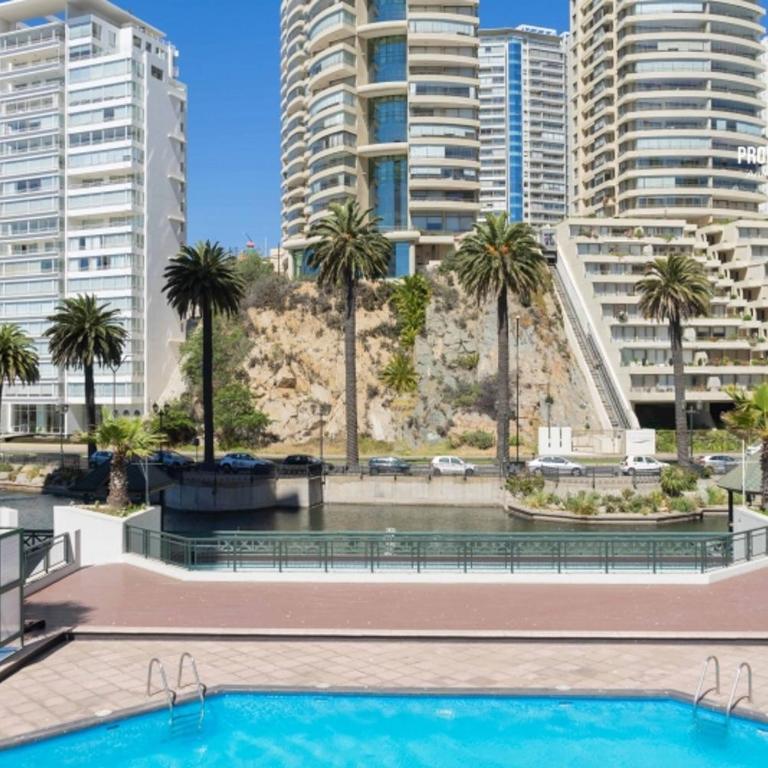 Cómodo depto para 5 personas con vista al mar piscina y wifi 20 - Three-Bedroom Apartment - 5