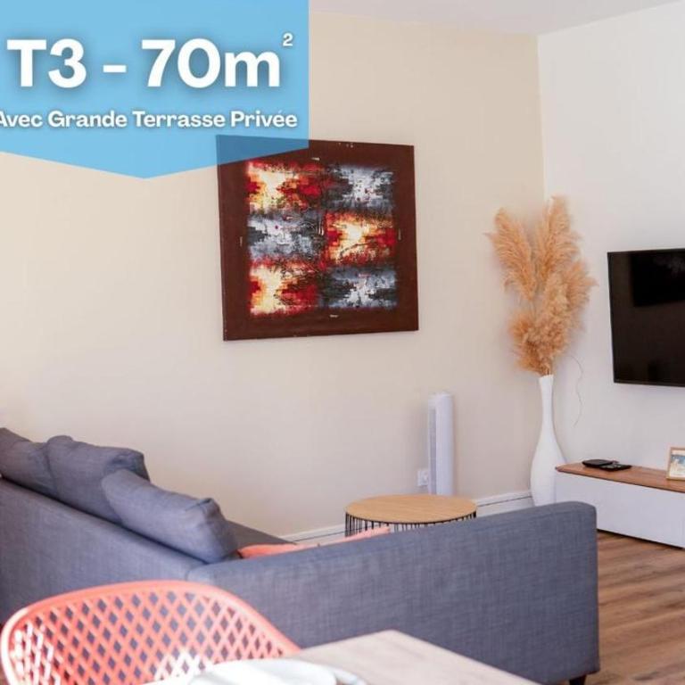 T3 centre ville 70 m2 avec terrasse - Appartement 2 Chambres - 1