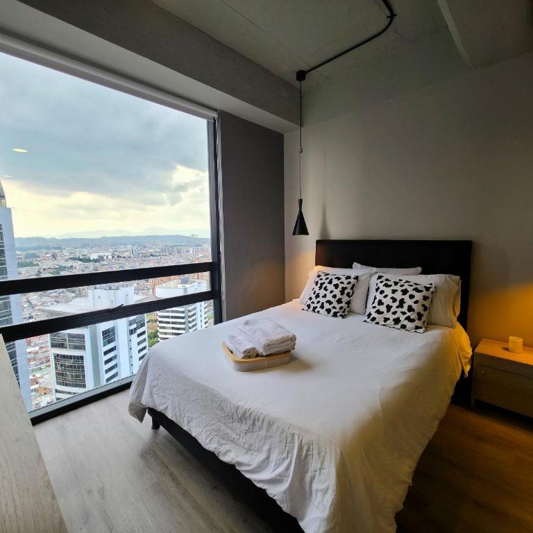 Vista panorámica, con estilo industrial, Usaquen - Apartamento con vistas a la ciudad - 21