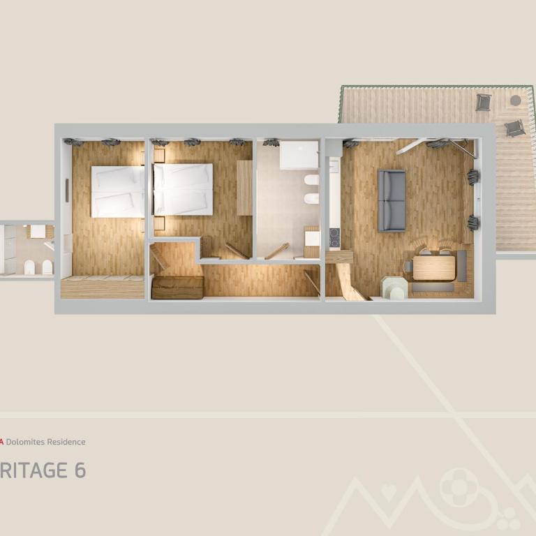 Aquila Dolomites Residence - Appartamento con 2 Camere da Letto - 2