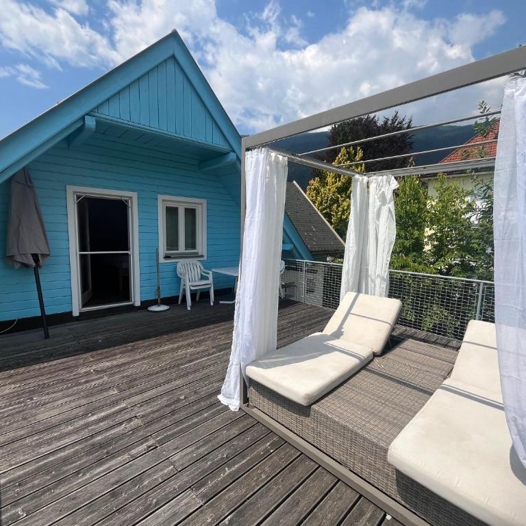 Blaues Haus Ferienwohnung Bodensdorf Ossiacher See Gerlitzen Alpe - Apartment mit Terrasse - 12
