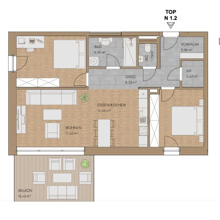 Ennstal-Homes - Apartment mit 2 Schlafzimmern - 3