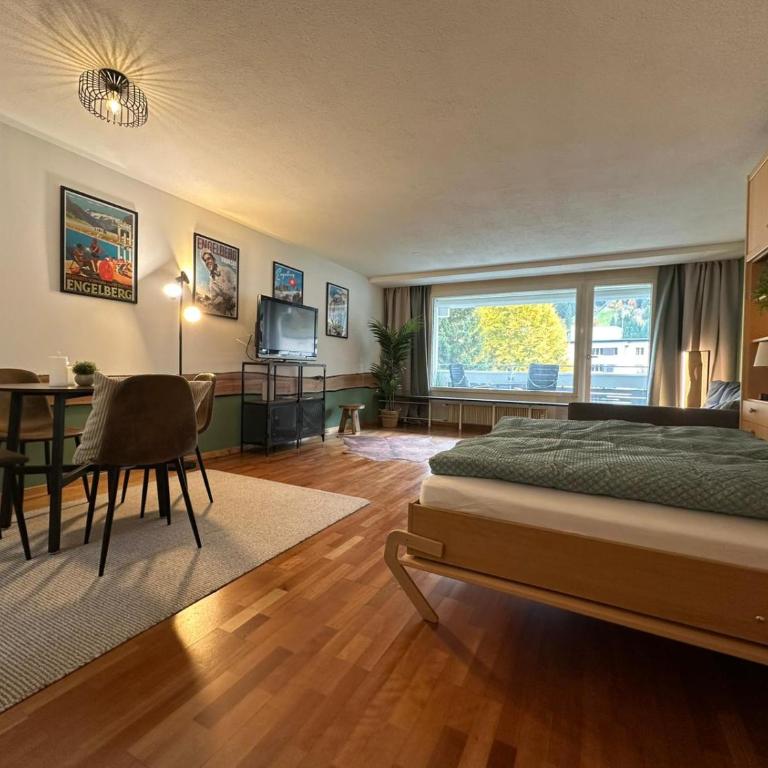 Alpine Hideaway - Cozy Mountainview Studio, Home-Cinema, Free Parking, Ski, Engelberg, Luzern - Apartment mit 1 Schlafzimmer - 11
