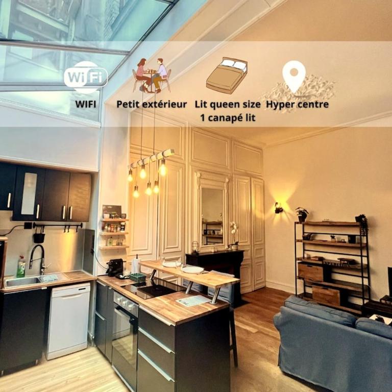 Le cocon Urbain 4 pers Hyper centre et terrasse - Appartement 1 Chambre avec Terrasse - 1
