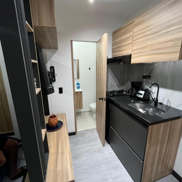Cozy room with bathroom and private kitchen - One-Bedroom Apartment - 2
