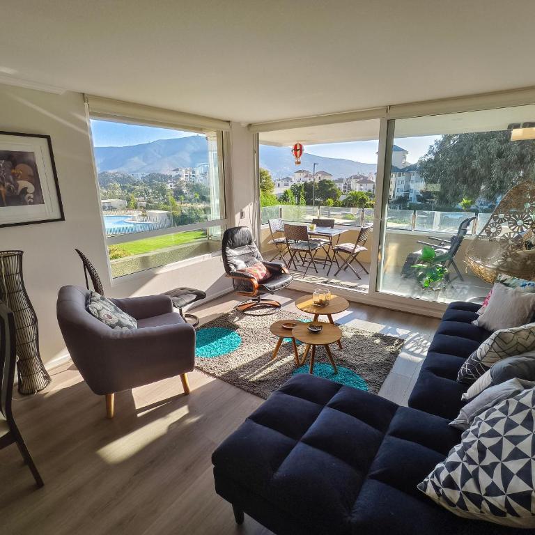 Hermoso y acogedor depto. cerca de la playa para 6 - Apartment with Pool View - 9