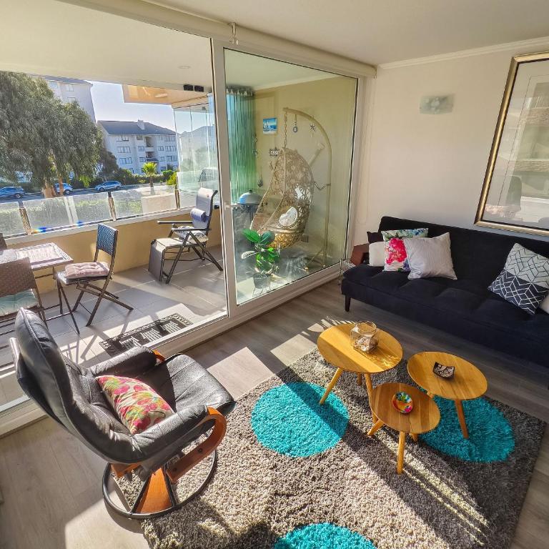 Hermoso y acogedor depto. cerca de la playa para 6 - Apartment with Pool View - 10