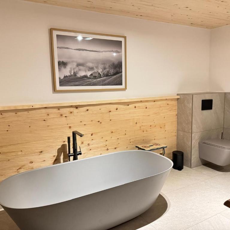 DAS BISCHOF - 5 exklusive Ferienwohnungen und 1 Doppelzimmer - 4x mit privater Zirben Sauna - Semmelservice & Hindelang PLUS - Deluxe Apartment mit Balkon und 2 Schlafzimmern - 10