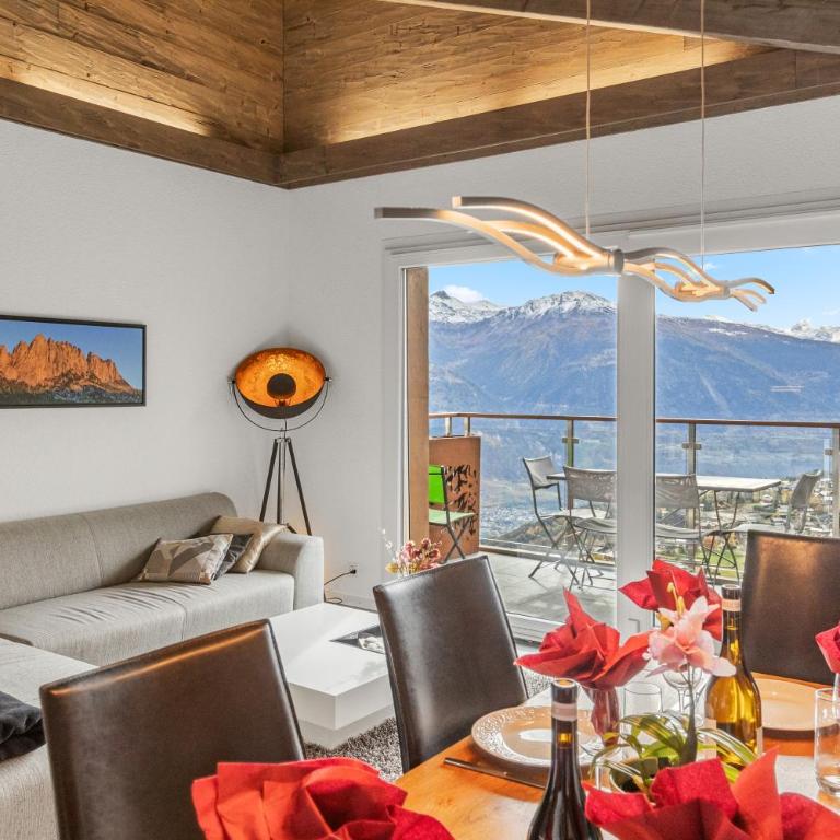 Crans-Montana 6 pers, grand appart rénové avec balcon, vue & parking - Appartement 3 Chambres - 13