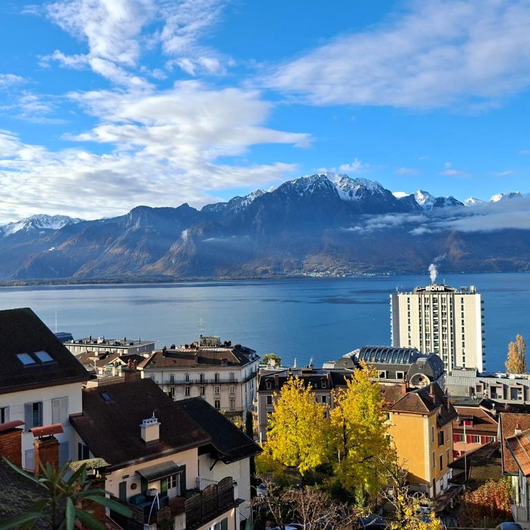Inspiration room, lake, mountains, balcony in Montreux city center - Doppelzimmer mit Seeblick - 20
