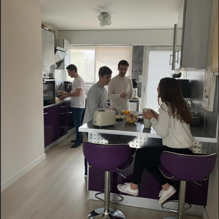 Bel appartement climatisé et spacieux de 100m2 au 3e étage avec ascenseur -A 5mn à pied du parc des expositions congrès de Dijon et ENG et 10mn du centre ville place Parking devant l'immeuble - Appartement 3 Chambres - 31