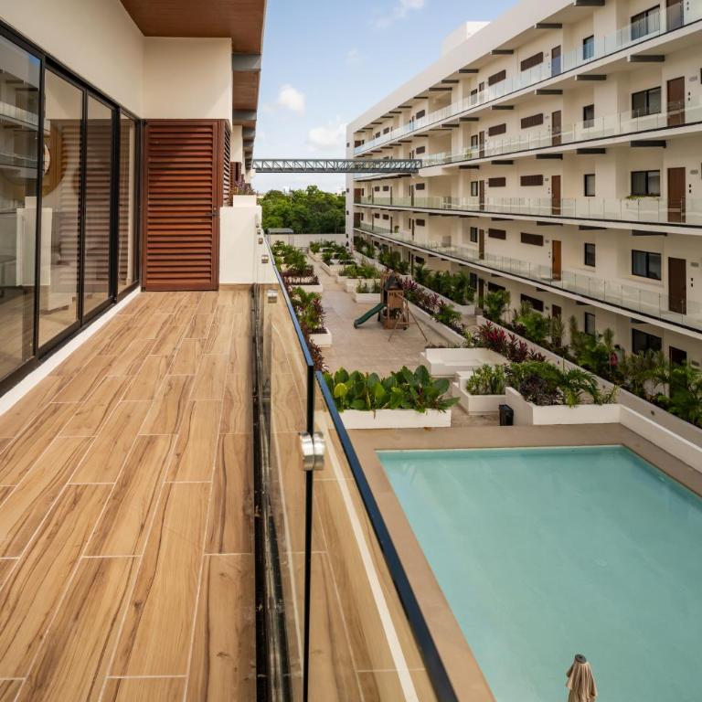 H living modernos con gym & albercas - Apartment with Balcony - 5