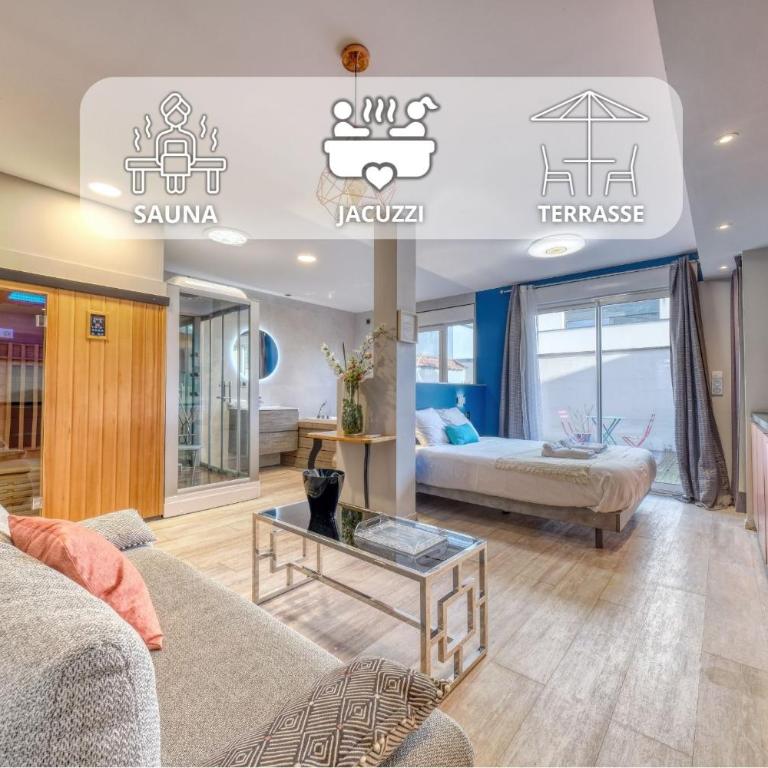 Suite & Spa - Jacuzzi - Sauna - Appartement 1 Chambre avec Baignoire Spa - 1