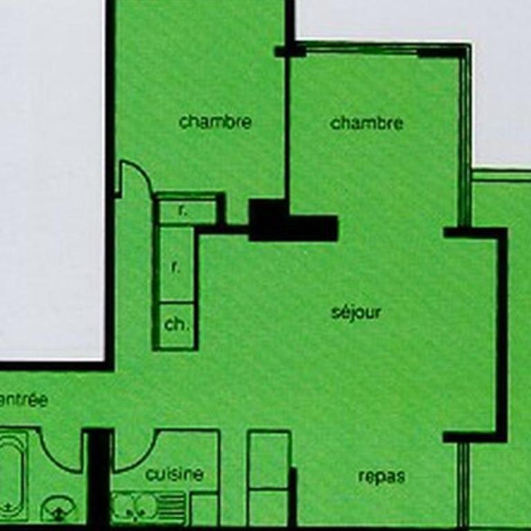 Appartement 3* au pied des pistes, balcon sud, 2 chambres - Apartment mit 2 Schlafzimmern - 2