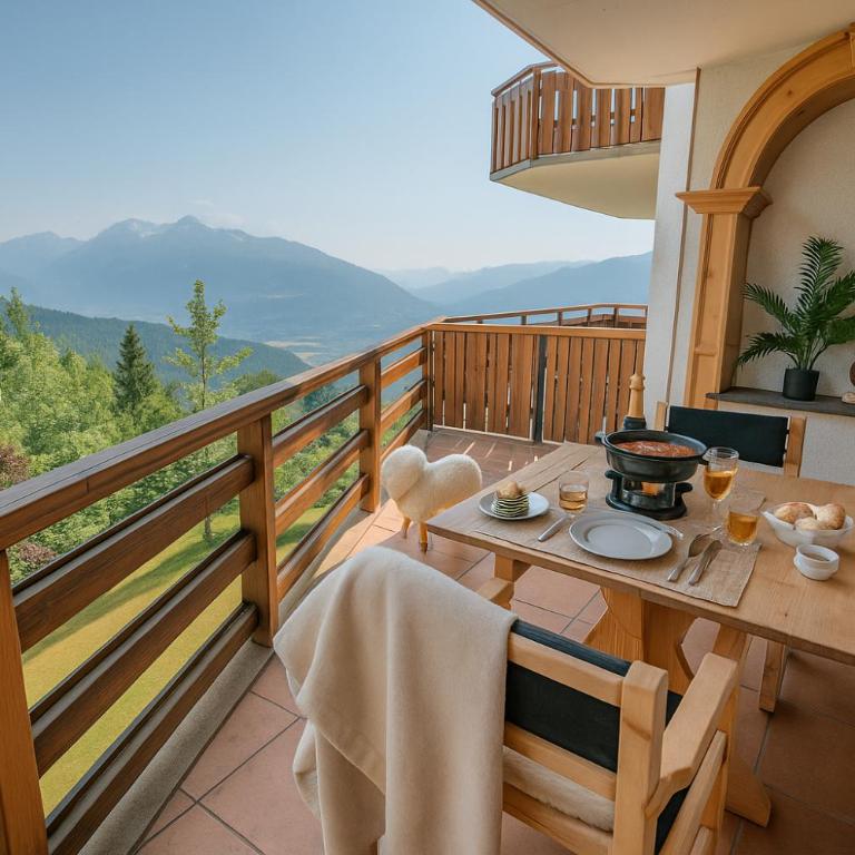 Clouds Studio Alpin Luxury View and Pool - Apartment mit 1 Schlafzimmer, Balkon und Bergblick - 3
