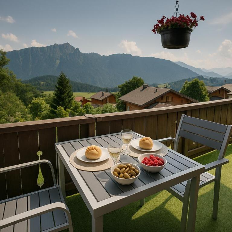 Chalet spa avec terrasse et vue alpine - Apartment mit 2 Schlafzimmern mit Balkon und Terrasse - 3