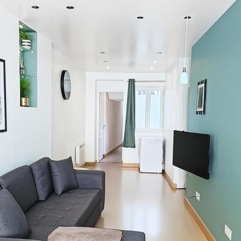 Cosy 50m2 moderne avec terrasse, spa et sauna communs, à 2 pas de la Place Dalton - Appartamento con 1 Camera da Letto - 10