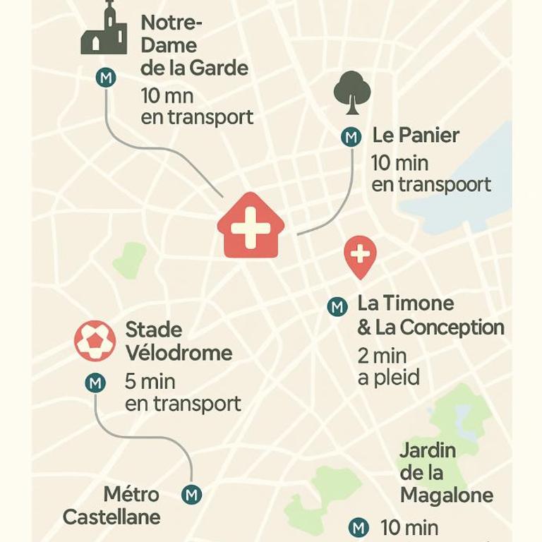 T2 4 pers proche stade centre metro Timone acces autonome - Apartment mit 1 Schlafzimmer - 5