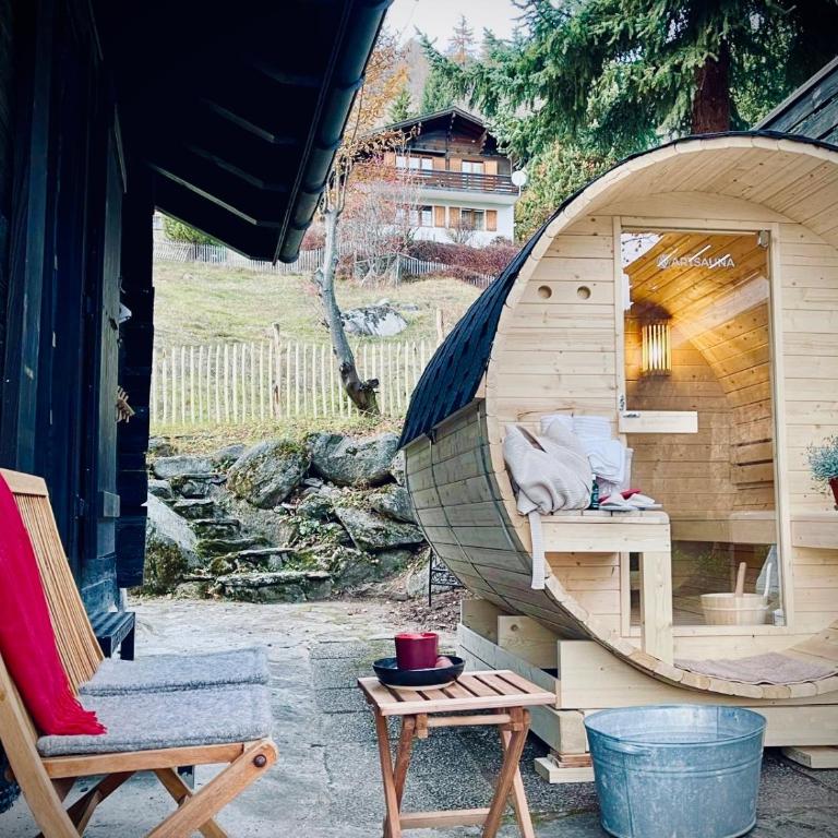 Hüttli Chalet Weitblick 10 Minuten zur Skigondel und Aletschgletscher - Apartment mit 1 Schlafzimmer - 8