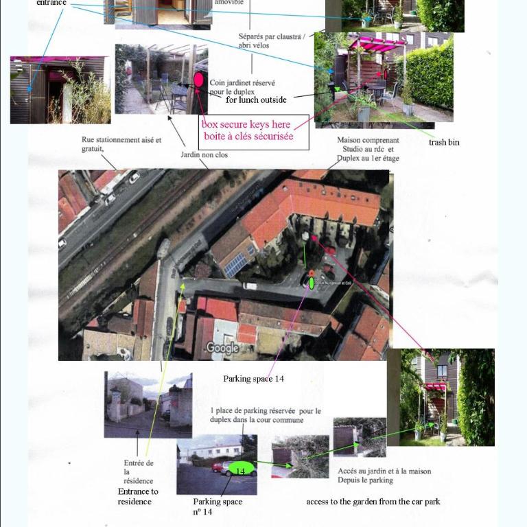 Duplex14h 1er étage jardinet 1 parking ou studio14B rdc terrasse sans parking - Appartement 1 Chambre - 35