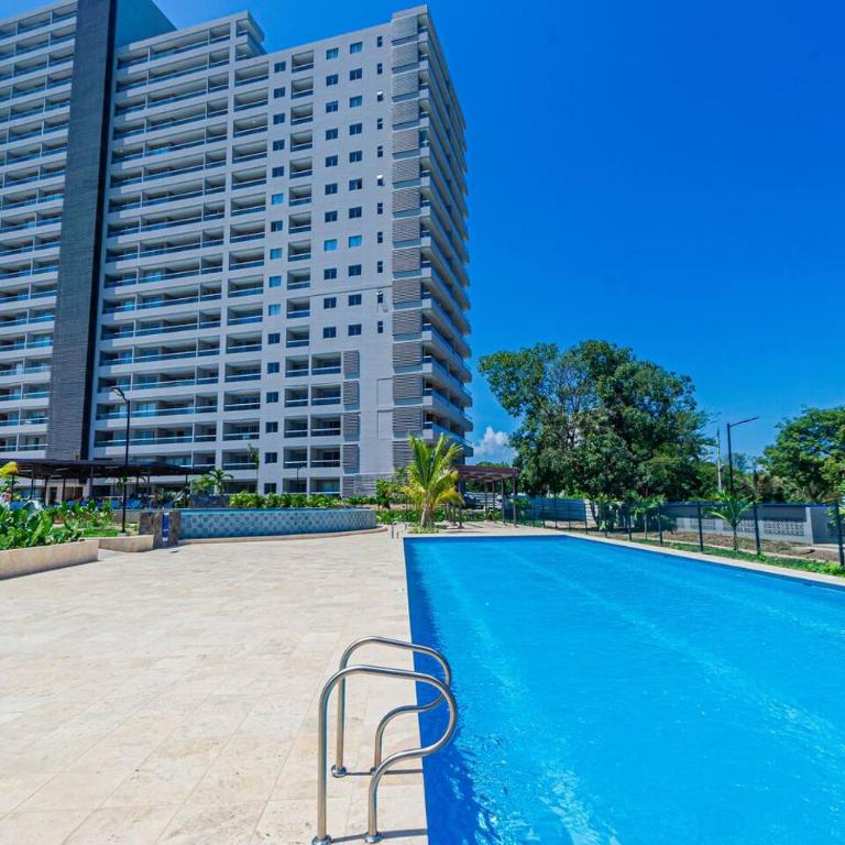 Apto Lujo Vista Mar Piscina AC WIFI Playa a 3 min en Santa Marina - One-Bedroom Apartment with Balcony and Sea View - 26