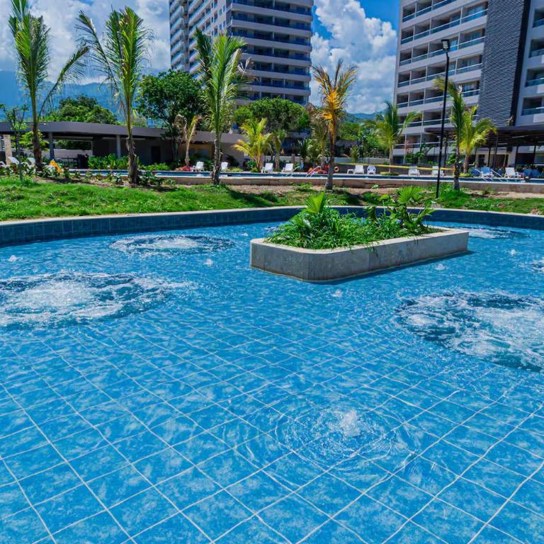 Apto Lujo Vista Mar Piscina AC WIFI Playa a 3 min en Santa Marina - One-Bedroom Apartment with Balcony and Sea View - 28