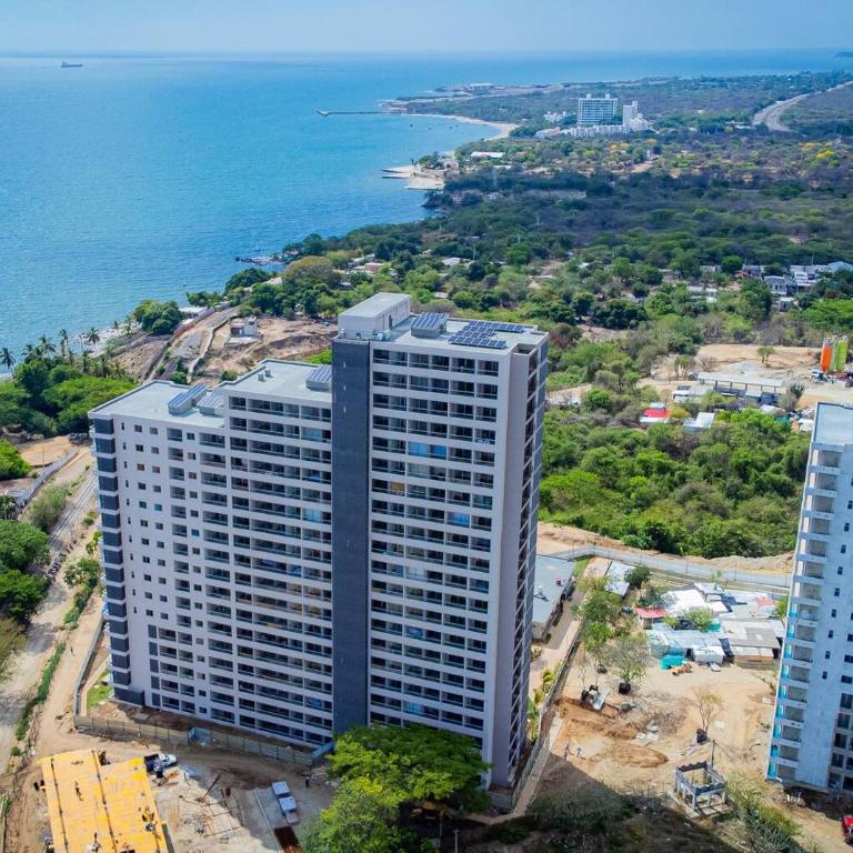 Apto Lujo Vista Mar Piscina AC WIFI Playa a 3 min en Santa Marina - One-Bedroom Apartment with Balcony and Sea View - 48