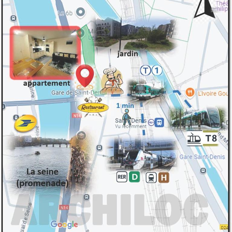 Roi de la Seine à Paris, stade, Gare parking et terrasse - Appartamento con 1 Camera da Letto - 20