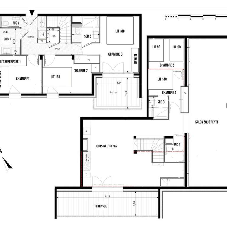 New Duplex 147 m Modern, Spacious 13 people - Appartement Premium 5 Chambres - 17