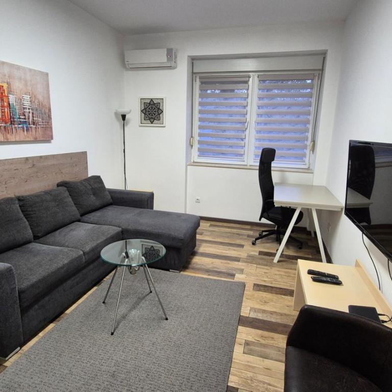 Cozy apartment in the center of Belgrade - living room, bedroom and bathroom - One-Bedroom Apartment - 1
