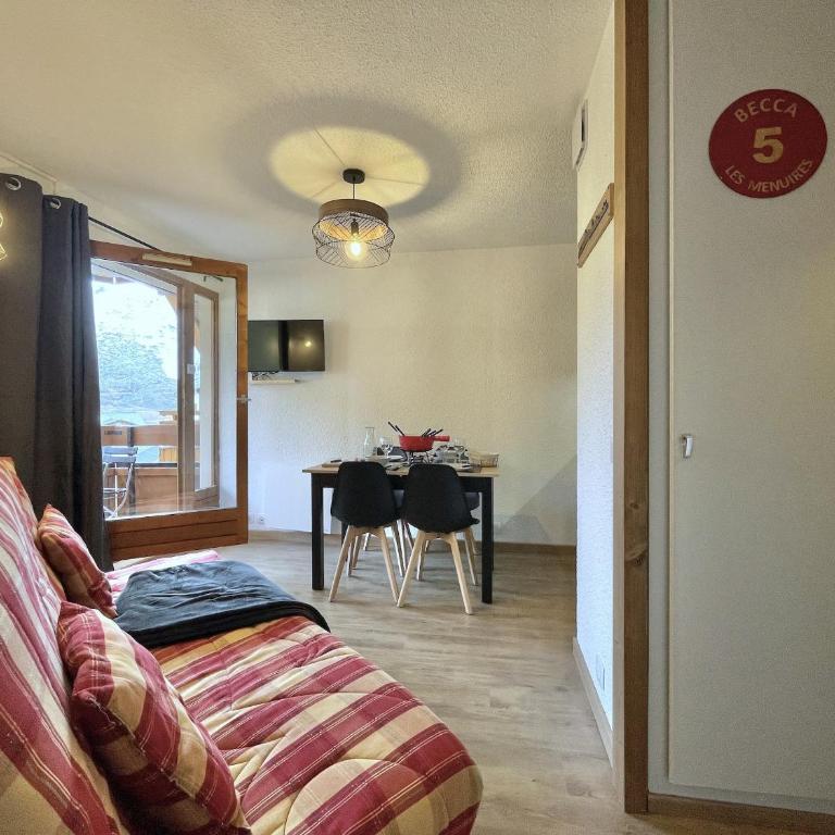CI55 2 pieces coin montagne Sud skis aux pieds - One-Bedroom Apartment with Balcony and Mountain View - 26