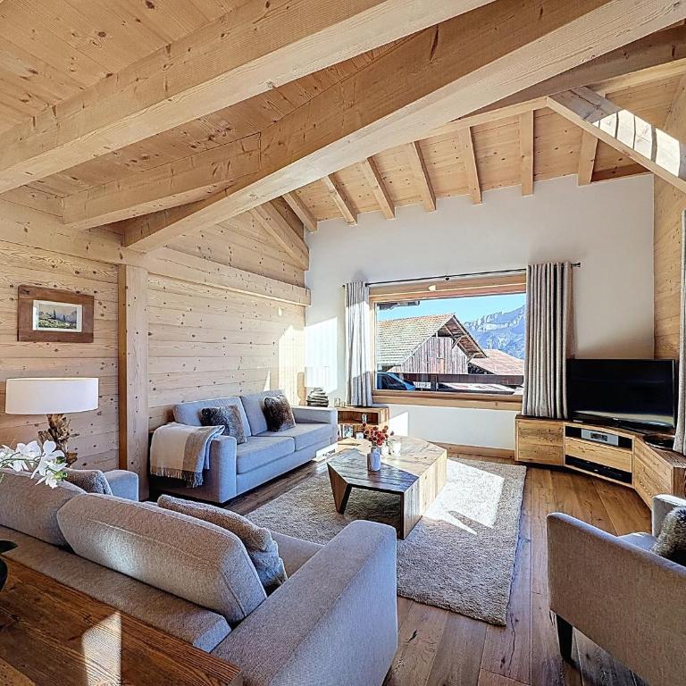 Duplex neuf avec terrasse face au Mont Blanc, 3 chambres et mezzanine, à 3 km du centre de Combloux - Appartement 3 Chambres - 1
