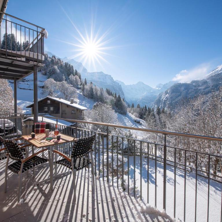 Chalet Mittaghorn Apt 5 - Deluxe Apartment mit Balkon und 2 Schlafzimmern - 12